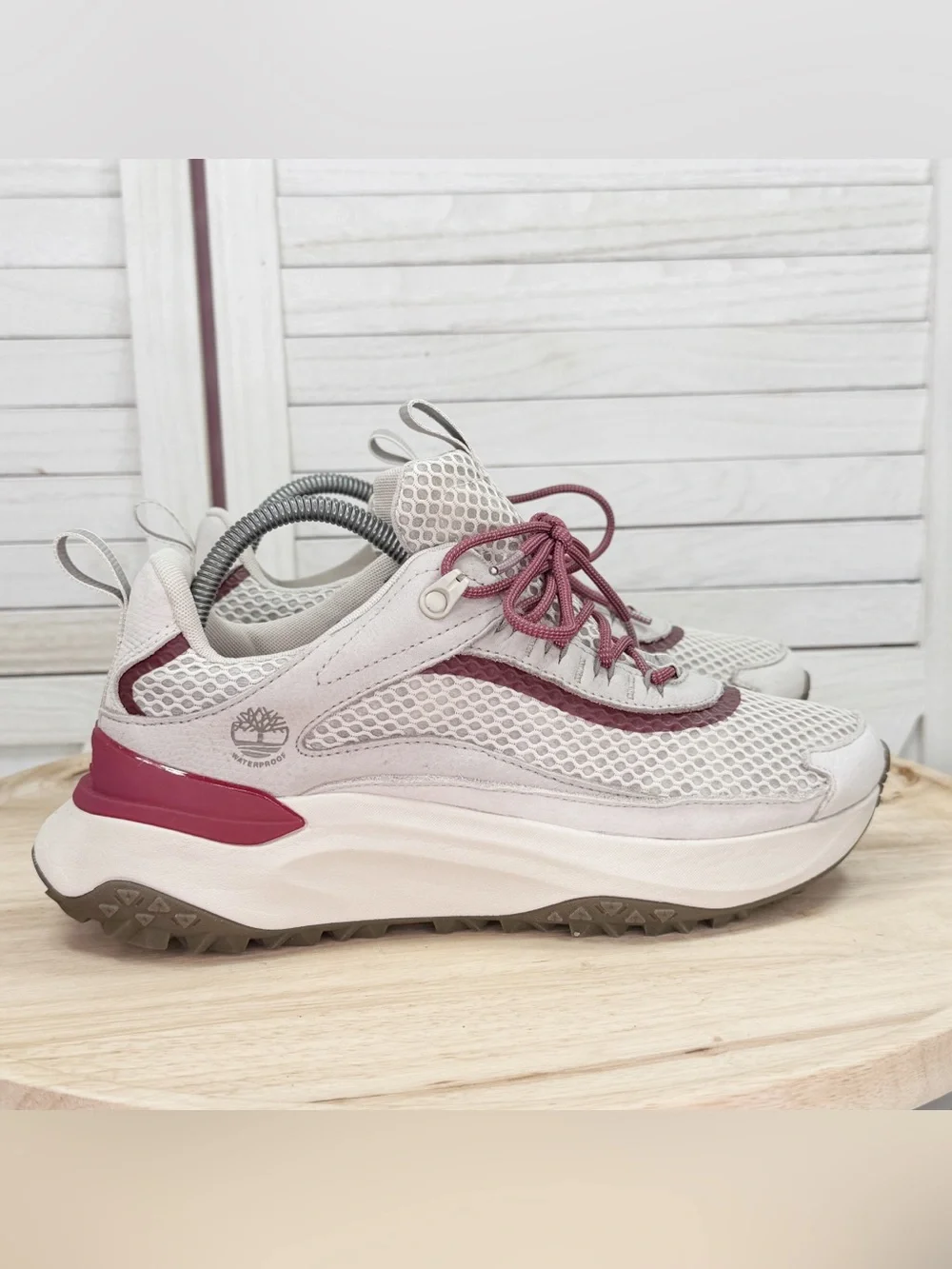 Timberland Year of the Snake Motion Access Waterproof Sneaker Tan Burgundy 9